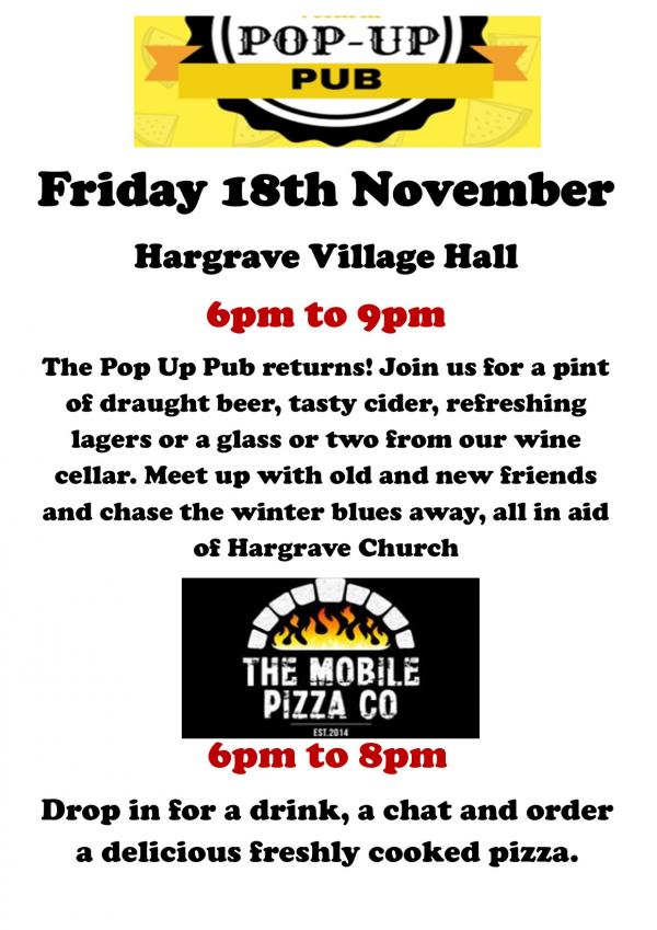 Pop up Pub and pizza poster Nov 2022